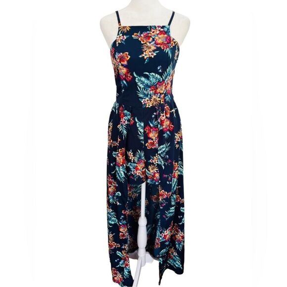 Band of Gypsies Spaghetti strap floral romper with skirt overlay, size S. - Picture 1 of 9